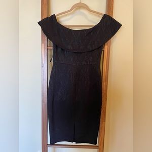 Donna Morgan - Off Shoulder Black Sheath Dress. Size 4